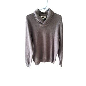 Joseph Abboud Purple Fisherman's Cowl Neck Sweater L Mens Elbow Patches